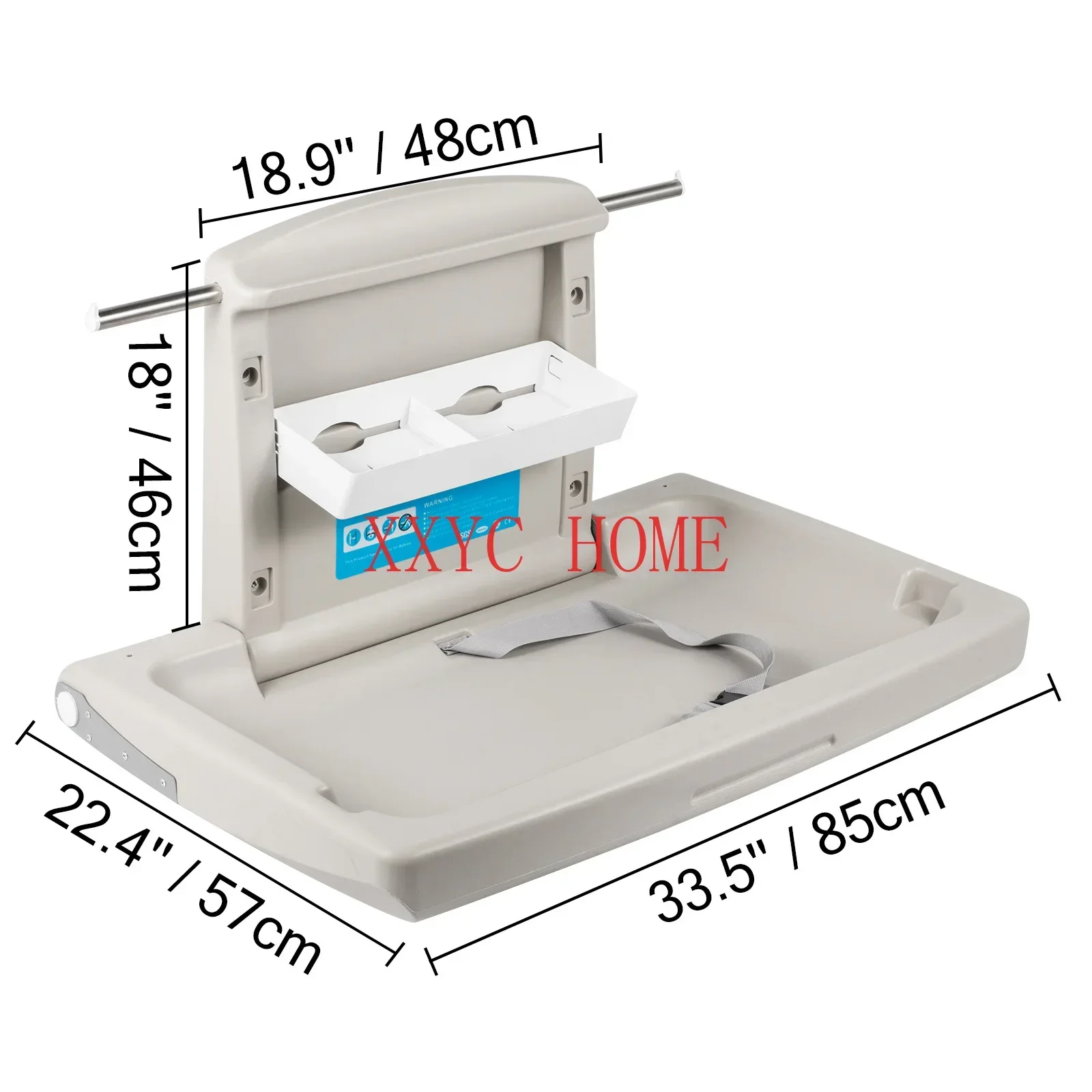 Station Commercial Wall Mounted Baby Diaper Changing Table Fold Down Vertical Restrooms  Table