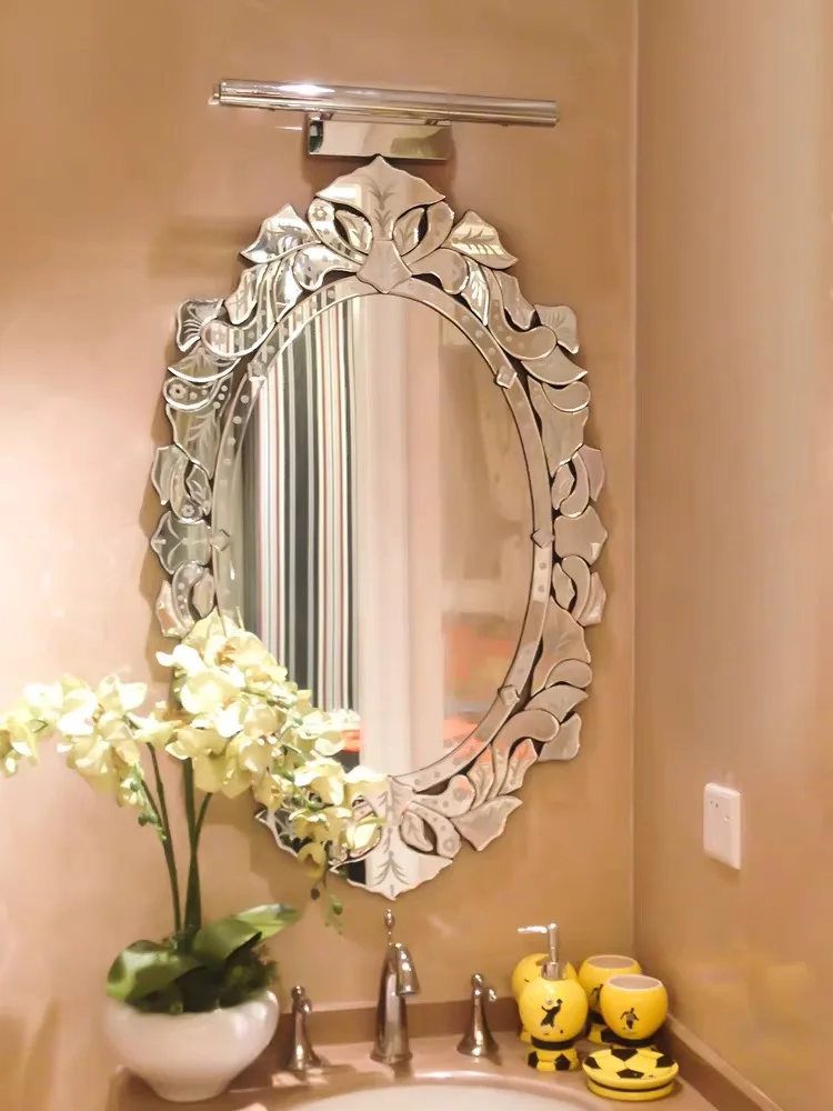 European Style Hand-carved Venetian Mirror Wall Porch Fireplace Home Decoration Mirror