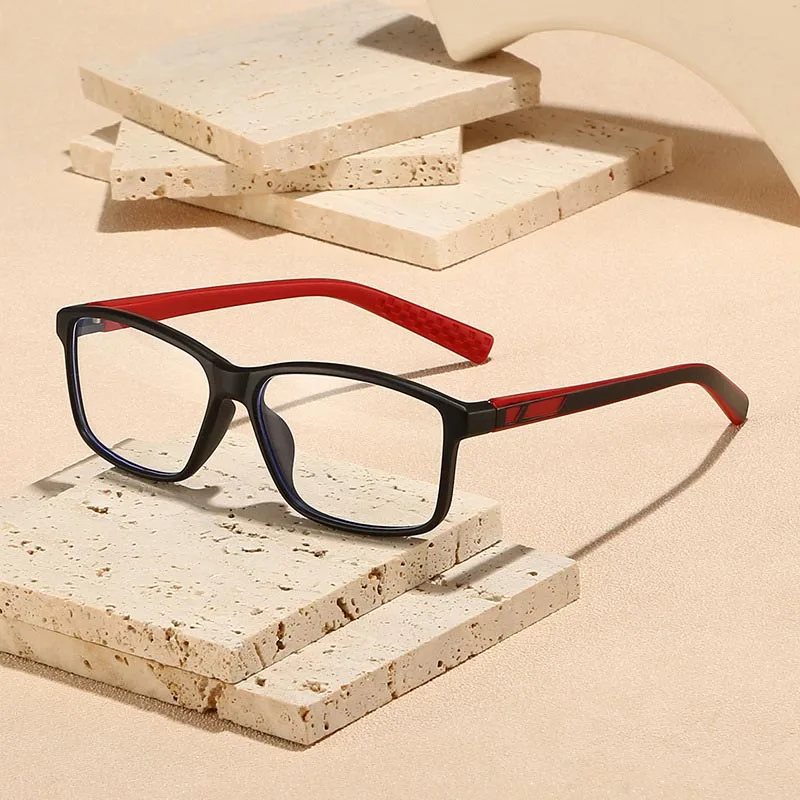 Heren- en damesmode Presbyopiebril met vierkant frame Buitensporten Lente-been Blauw licht blokkerende leesbril