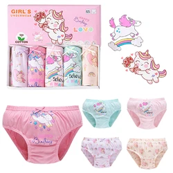 3-Pack Girl Triangle Underwear Cotton Panties For Girls Rainbow Patterns Cartoon Characters Children Briefs Washable Cozy Comfy