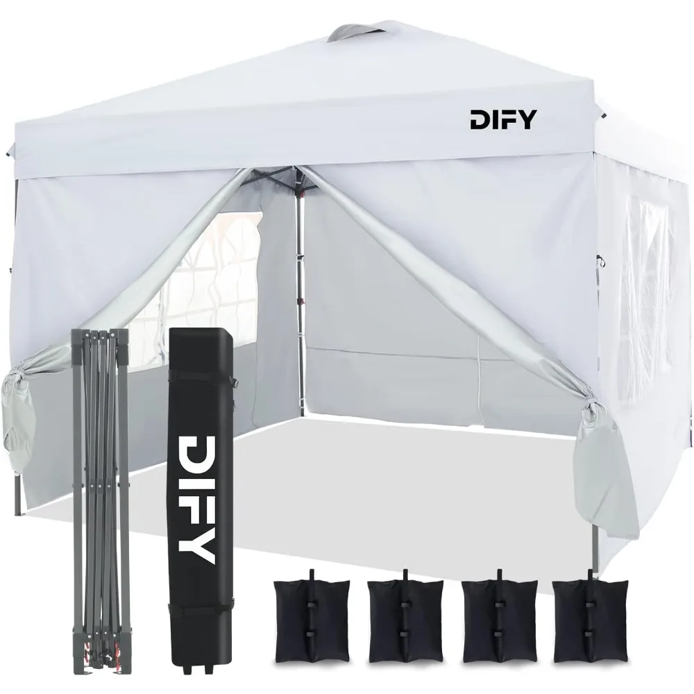 

10x10 Durable Pop Up Canopy with 4 Removable Sidewalls Outdoor Canopy Tent with Roller Bag,Patio Outdoor Canopy for Commerce