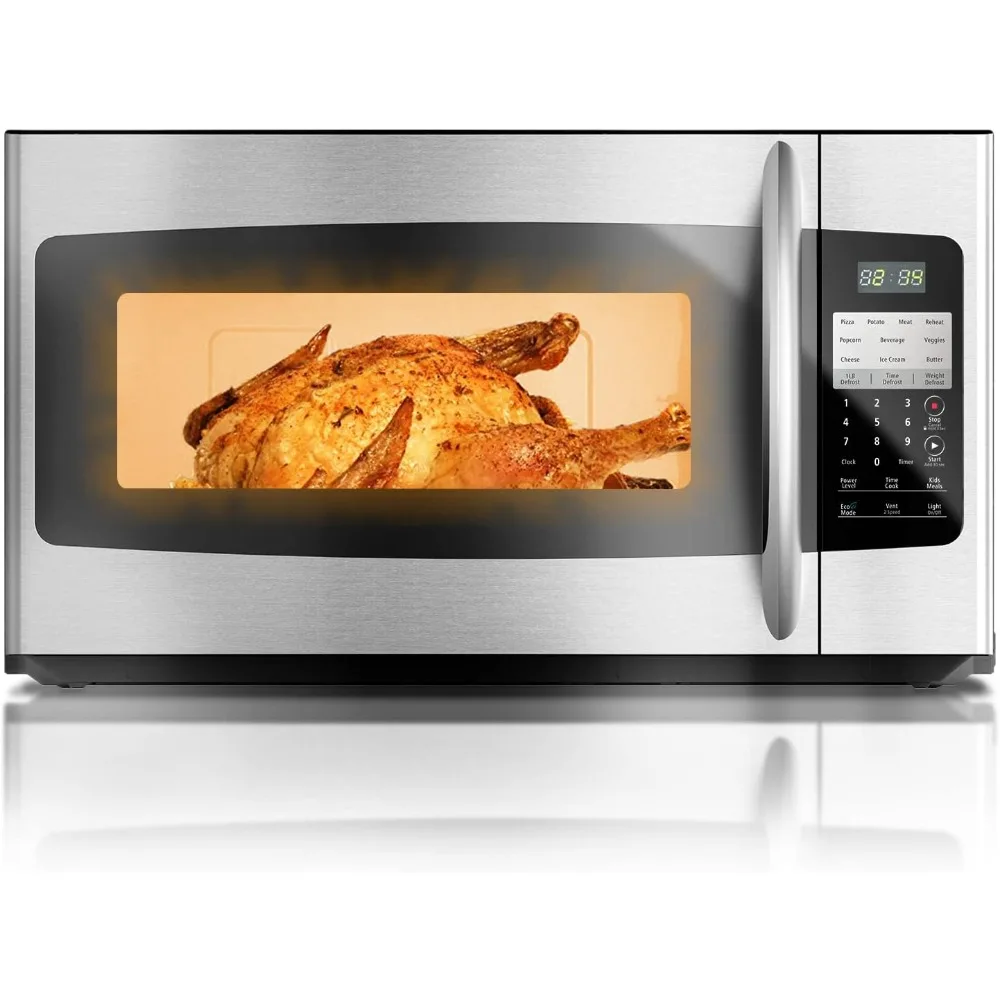 

1.6 Cu. Ft. Over the Range Microwave 30 Inch with Vent, 1000 Watts Rangetop Microwave with 300 CFM, ECO Mode, LED Lighting