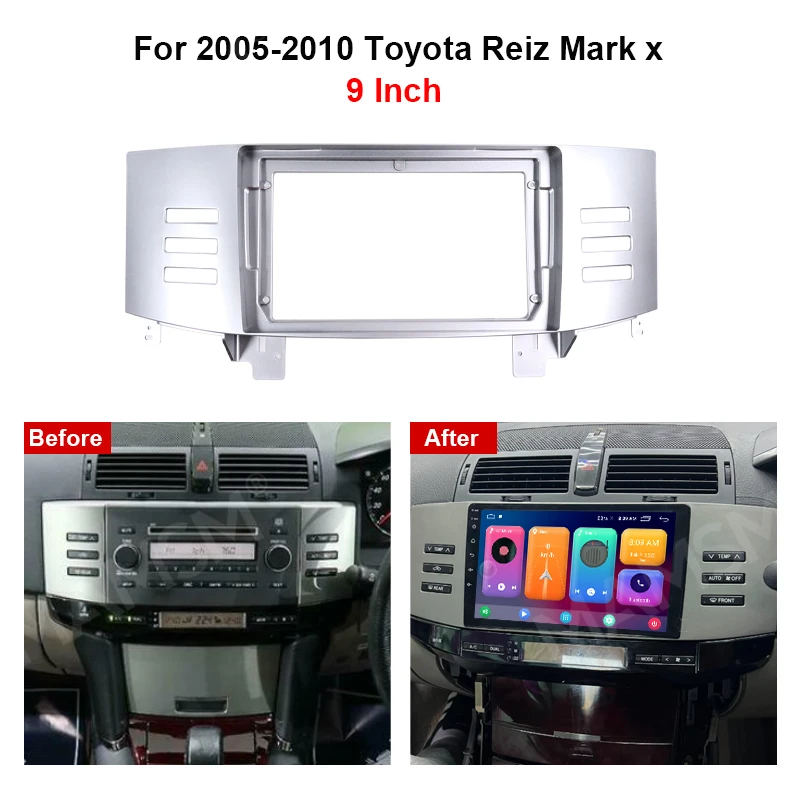 MAMSM 9 inch For Toyota Reiz Mark x 2005-2010 Android Car Radio Fascia Stereo Frame GPS MP4 Multimedia Wiring Harness Canbus box