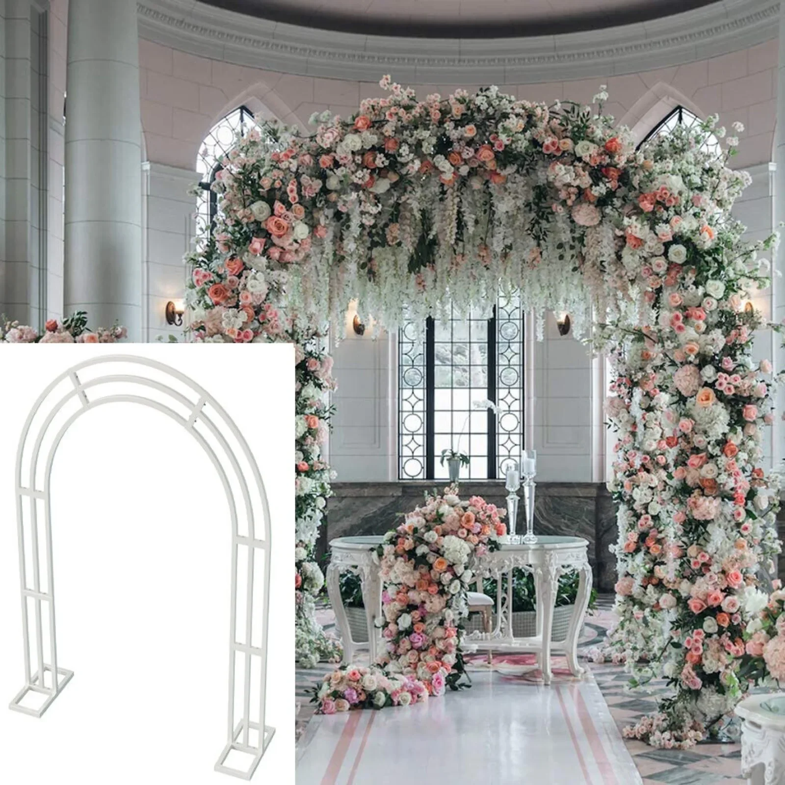 US Heavy Duty Metal Wedding Arch Aisle Arbor Floral Arrangement Backdrop Multi-Use Display Frame Arch BACKDROP STAND Party