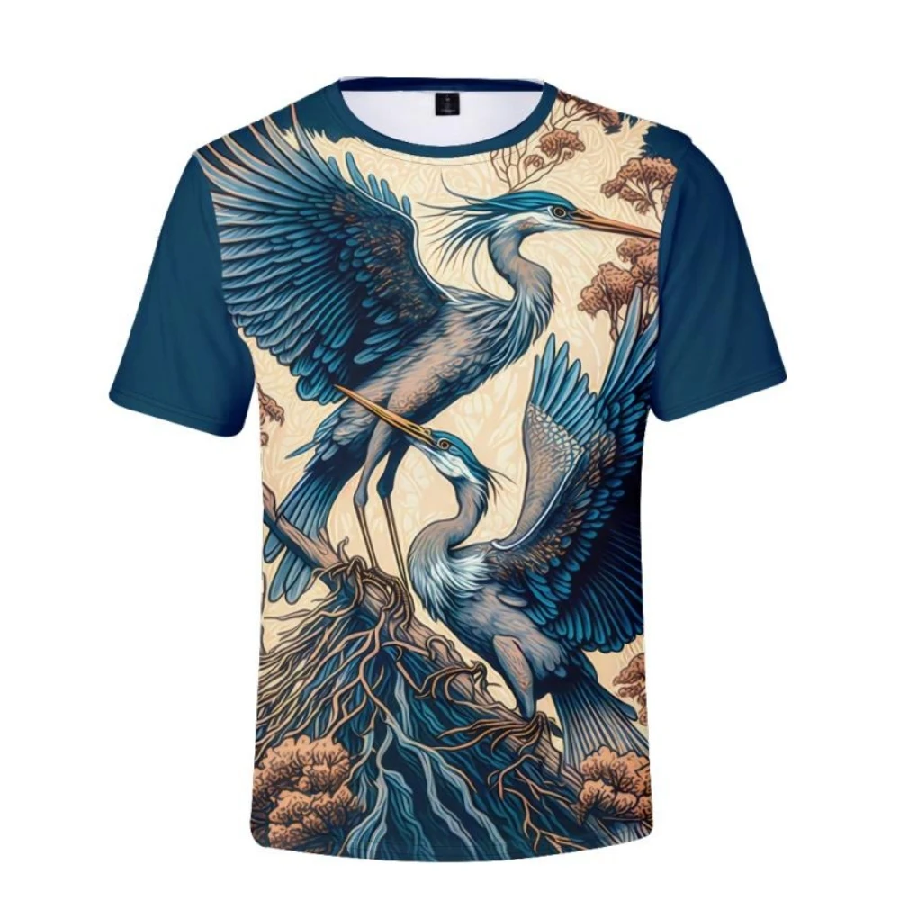 Japanese Samurai Crane 3D T Shirt Men/Women Short Sleeve T-shirt Fashion Tshirt Harajuku Top T Shirts Men Cloting