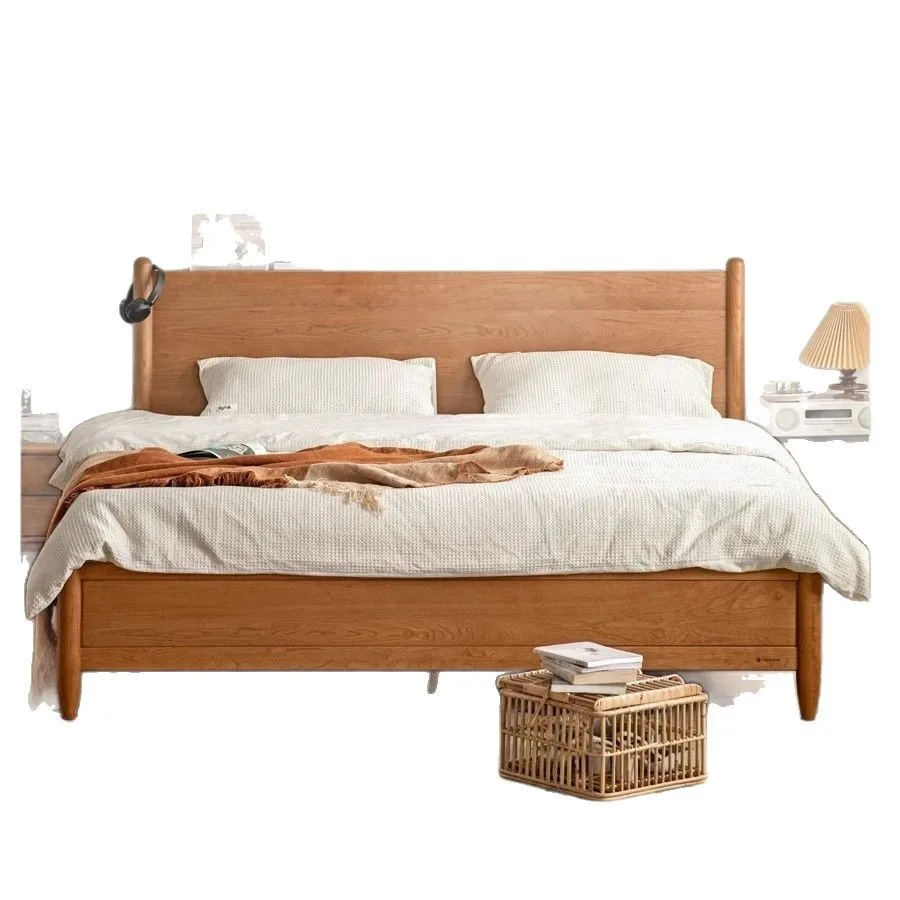 

Cherry wood air pressure box , modern minimalist storage bed