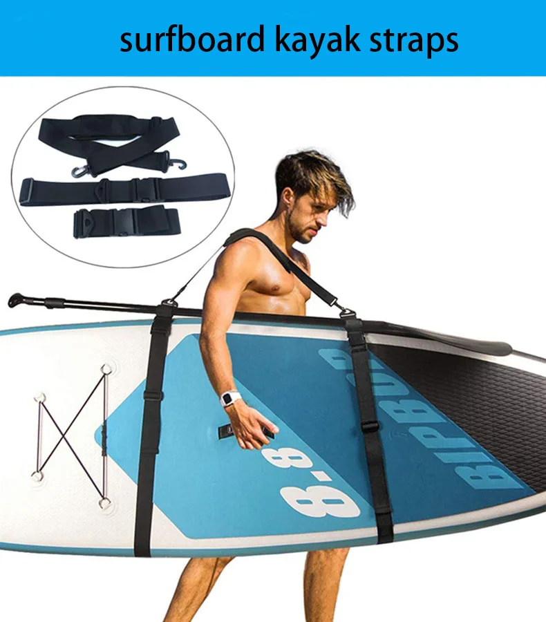 Adjustable Surfboard Shoulder Carry Sling, Stand Up Paddleboard Strap, Sup Board, Surf Fins, paddle, Wakeboard, Kayak, Unisex