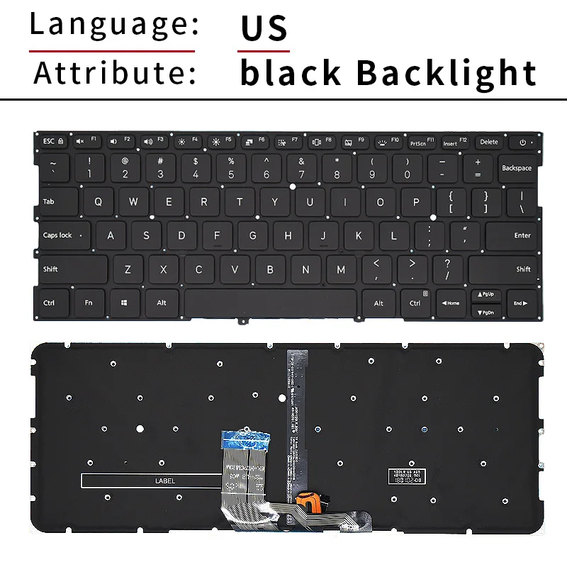 Nieuwe Laptop Ons Toetsenbord Backlight Voor Xiaomi Mi Air 13.3 Inch 161301 Tm1704 Tm1703 Tm1613r Tm1604 Zilver Zwart