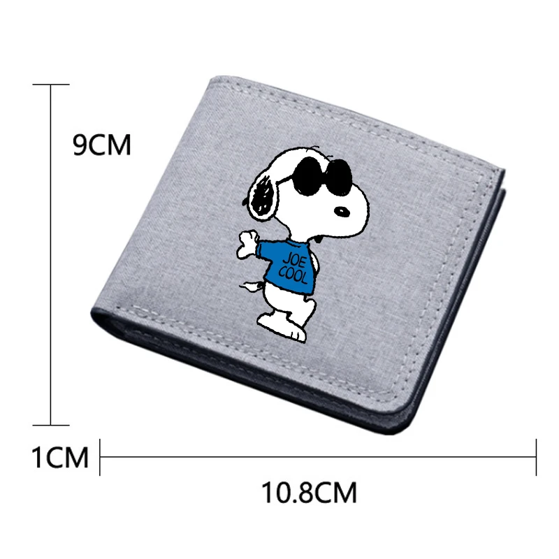 Snoopys Canvas Wallet Cartoon Dog Short Folding Purse Cute Boy Card Holder Fashion Kids Coin Photo Case Birthday Gifts