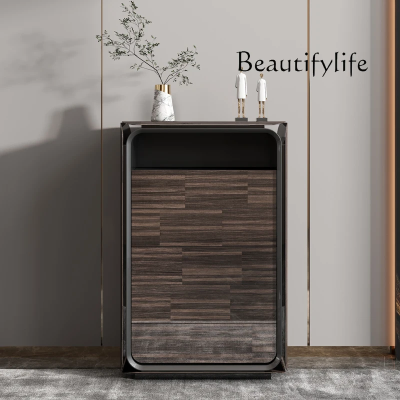 

chest of drawers light luxury chest of drawers simple Italian postmodern locker wood grain Hong Kong chest of drawers