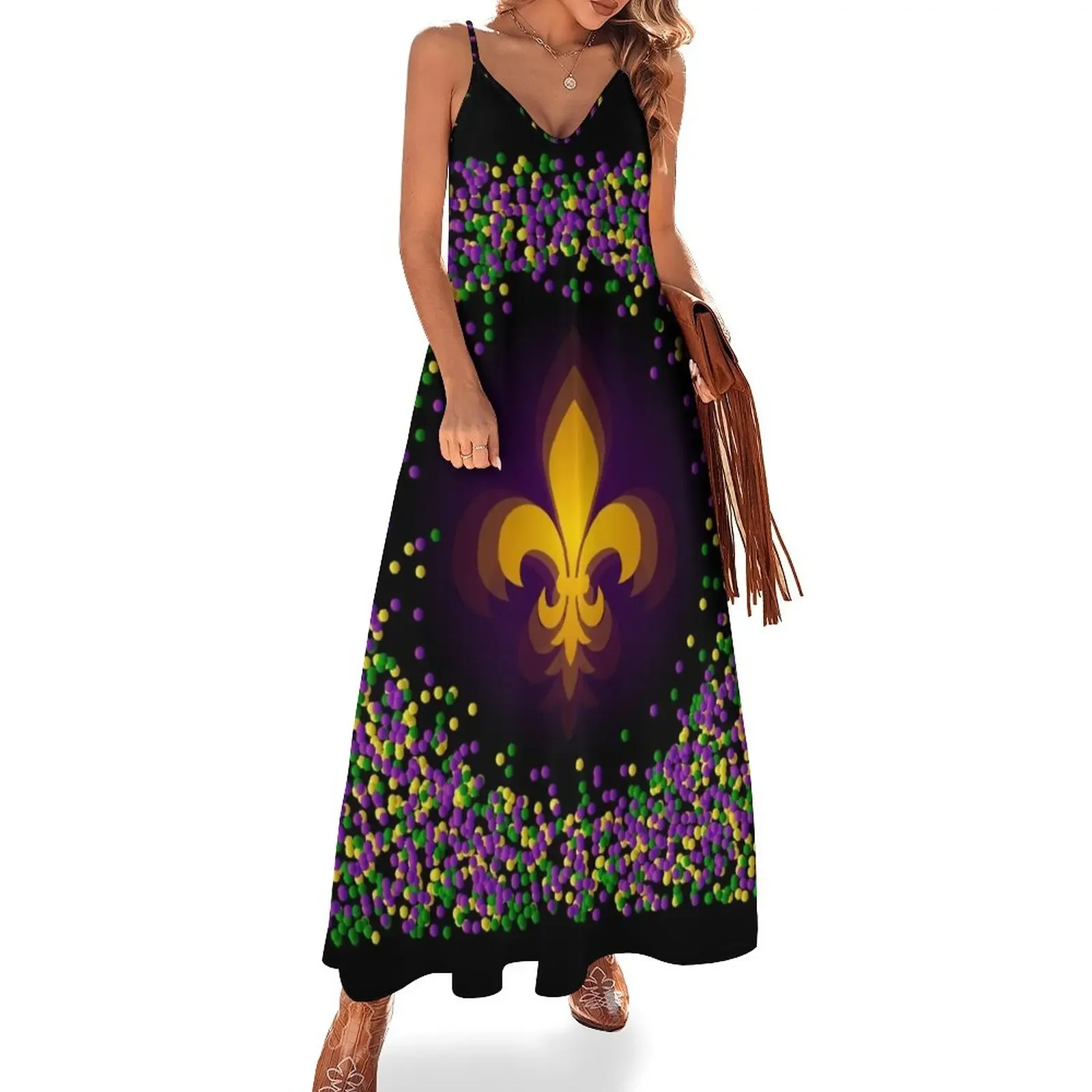 

Mardi Gras Sleeveless Dress dresses women summer 2024 summer dresses ladies 2024 Cocktail of dresses