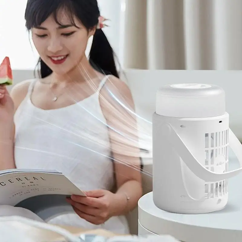 U1JE 휴대용 에어컨 팬 충전식 데스크탑 냉각 팬 3 속도 실내 실외 공간을위한 설정 테이블 팬