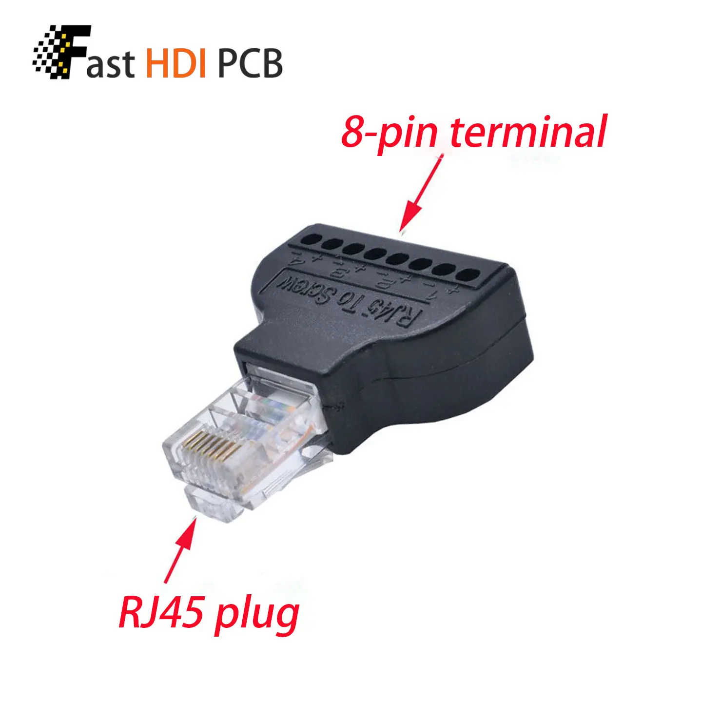 RJ45 to 8 Pin Terminal Block Adapter RJ45 Female to Screw Terminal Ethernet Connector for DIY Network Cable Assembly,No Crimping