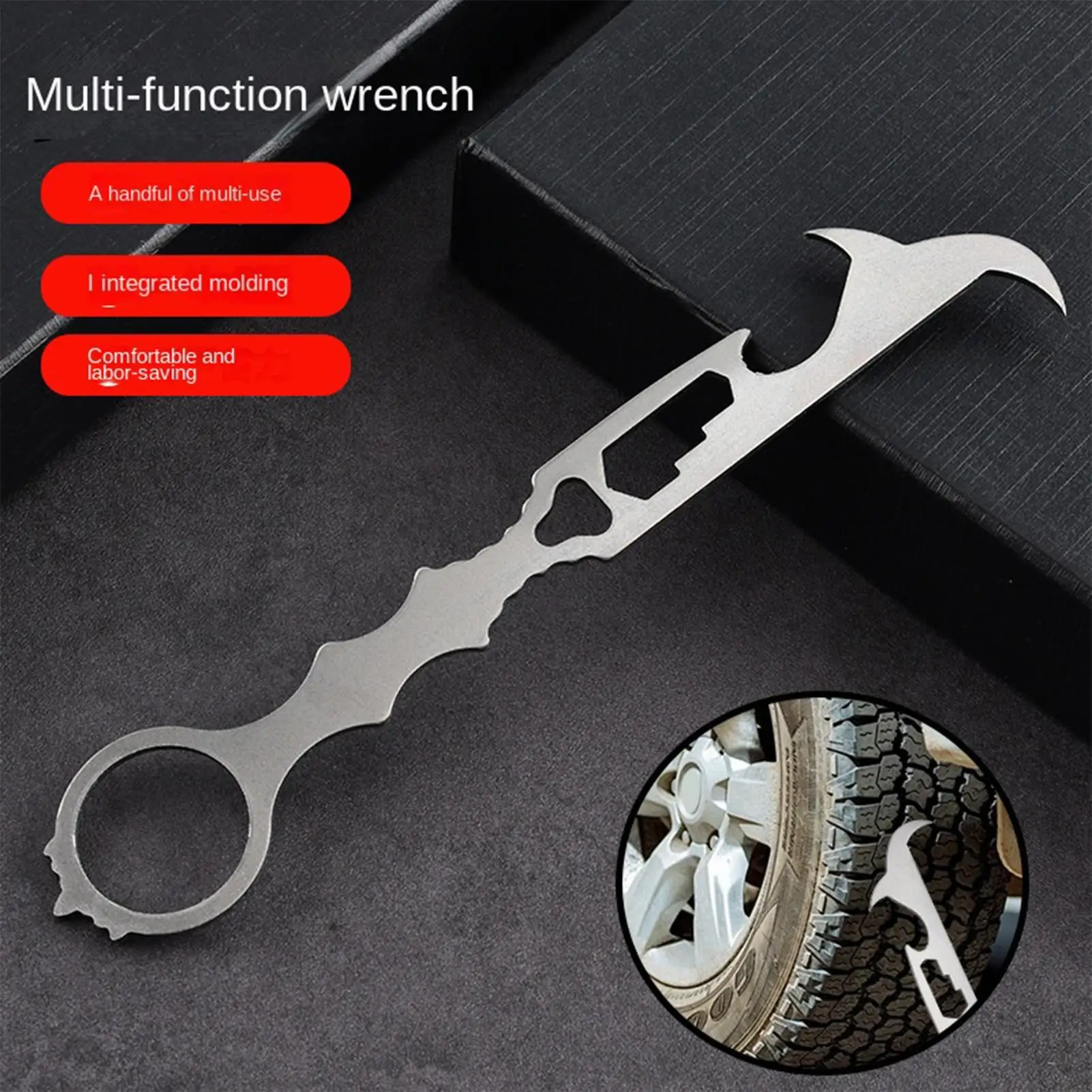 

Multifunctional Car Tire Stone Remover Hook Auto Tyre Rock Picker Wrench for Motor Bike Wheel Outdoor