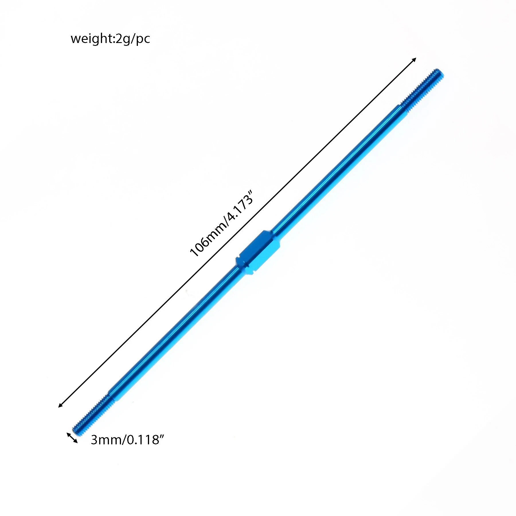 Tamiya 54756 Aluminum Steering Turnbuckle Rod 3x106mm, RC Steering Linkage Push Rod for M07 M-07 Concept Chassis Upgrade Parts