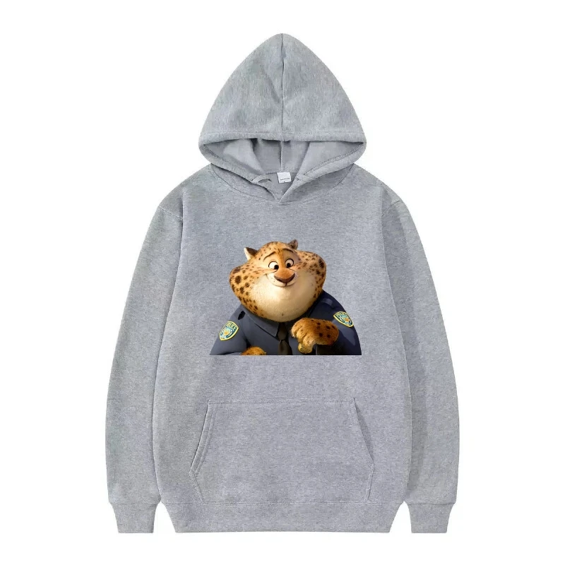 ディズニー ズートピア プリントパターン女性ファッション白秋レトロトップス服プルオーバーレディース安い Y2k パーカー男性スウェット