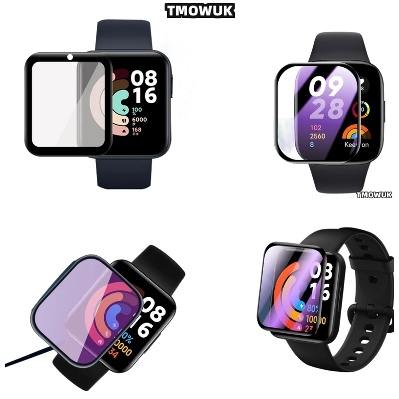 

For Xiaomi Redmi Watch 2 3 4 5 MOVE Lite Active - 3D Full Cover Screen Protector - Soft - Anti-Scratch PMMA