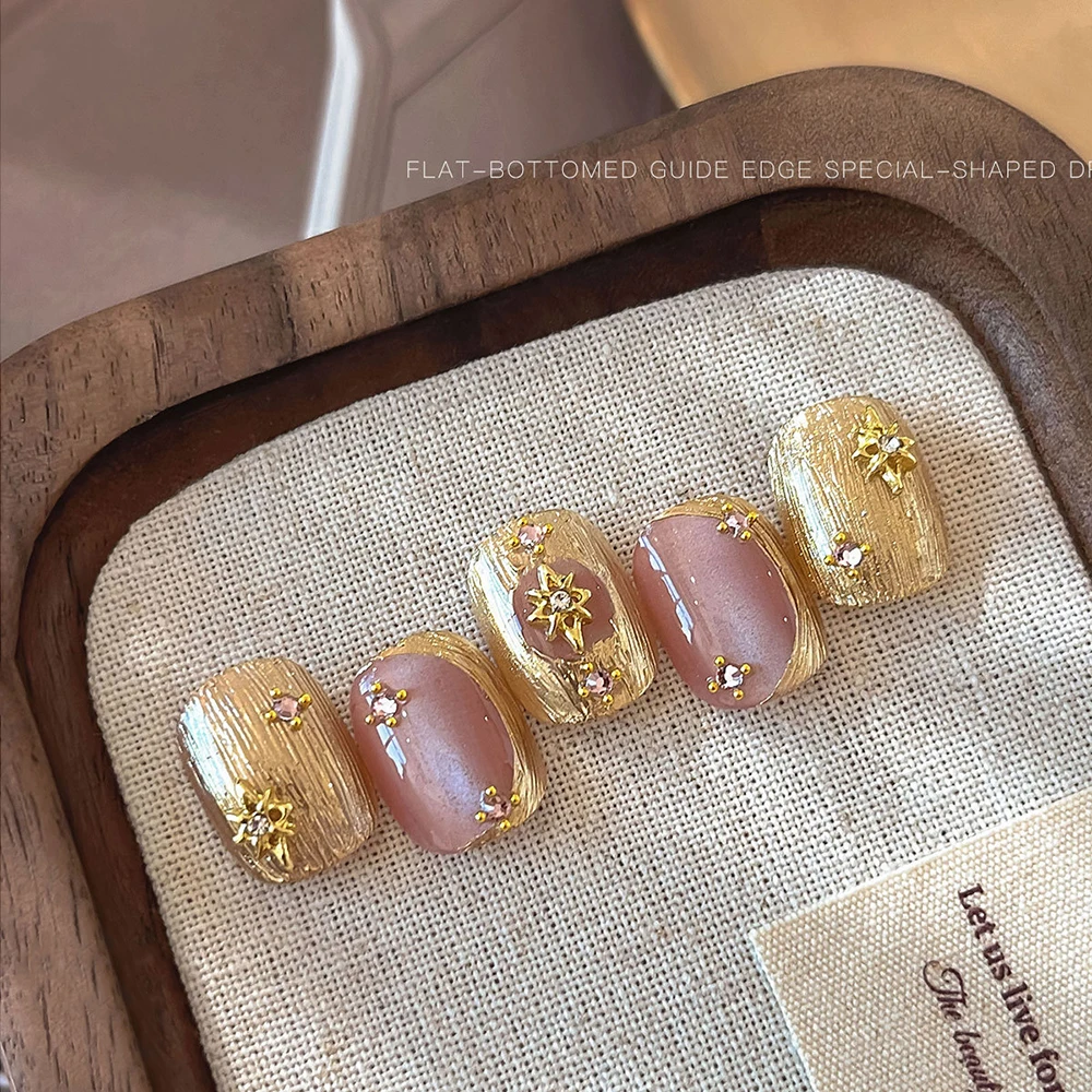 10 pièces Y2k métal argent/or diamant Starlight breloques pour ongles 5.8*8.3mm alliage étoile Nail Art avec cristal diamant étoile pièces pour ongles