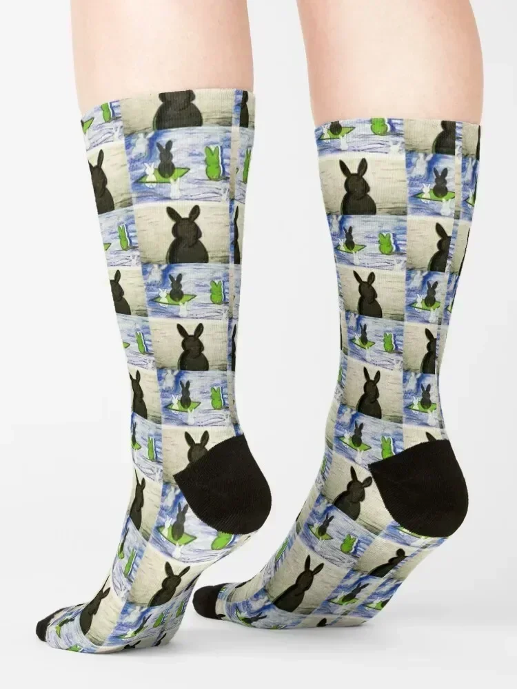 Sky Bunnies Socks soccer anti-slip anime Toe sports happy Socks For Girls Men's