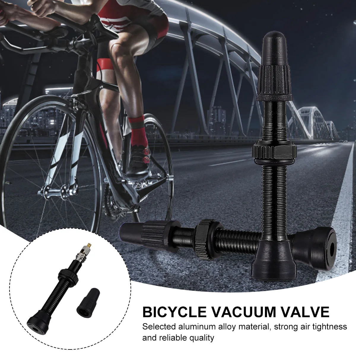 

1Pcs Premium Valve 40Mm Black for Tubeless Bike Tire Inflation Heavy Duty O-Ring Design No Air Leakage Bicycle Pump
