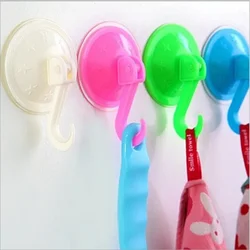 3pcs Removable Bathroom Kitchen Wall Strong Suction Cup Hook Vacuum Sucker Random Colors