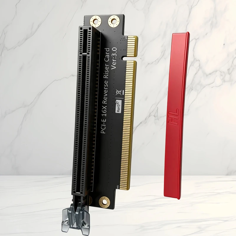 For 2U Computer High Speed PCI-E 16X Male to Female Adapter PCIE Riser Card PCI-E 3.0 16X 90 Degree Reverse Card Converter Board
