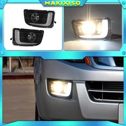 1 set For ISUZU D-MAX DMAX 2014 2015 LED DRL Daytime Running Lights 12V ABS Fog Lamp Cover with turn signal