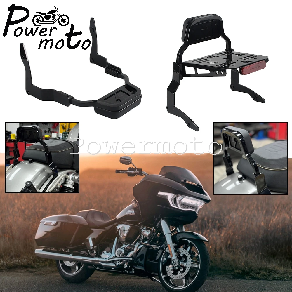 

Sissy Bar Cushioned Motorcycle Passenger Backrest Pad For Harley Touring 14+ Electra Glide Ultra Limited FLHTK FLHTKL FLHTKSE