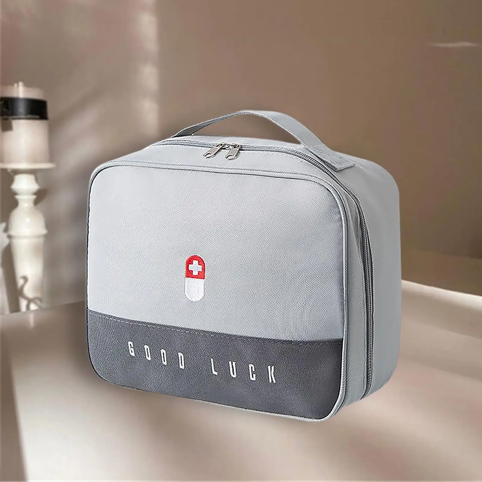 Portable Medicine Storage Bag Large Opening First Aid Pouch Compact Rescue Kit for Camping Kitchen Sport Outdoor Home