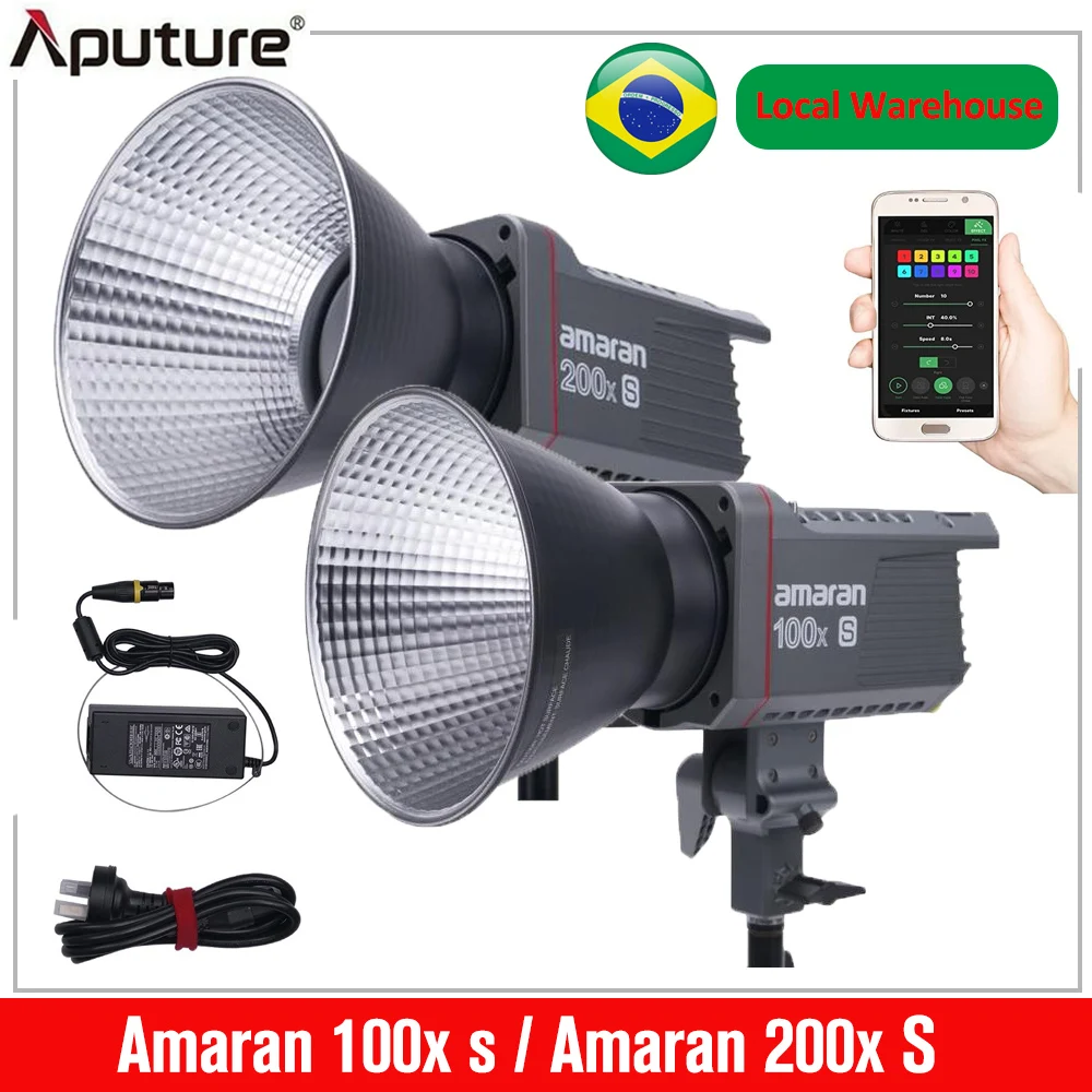 

【Do Brasil】Amaran 200x S 200W Amaran 100x S 100W COB Led Video Light Bi-color Bluetooth App Control Photography Light by Aputure