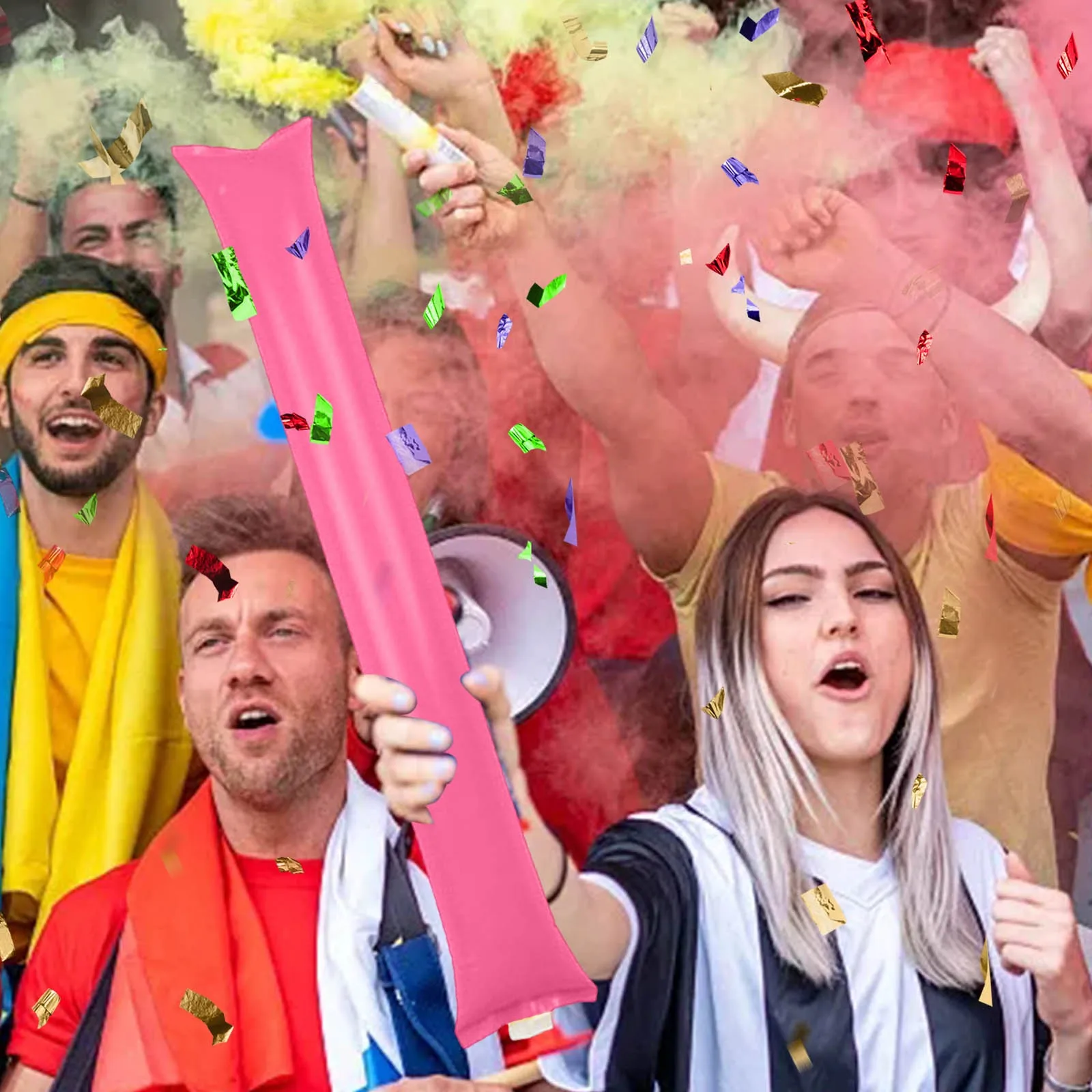 Plastic Inflatable Sticks For And Sports Events. Loud Cheerleading Sticks