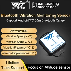 WTVB01-BT50 Bluetooth 50m Sensor de vibração multiconectado sem fio, deslocamento de vibração de 3 eixos + velocidade + amplitude + ângulo