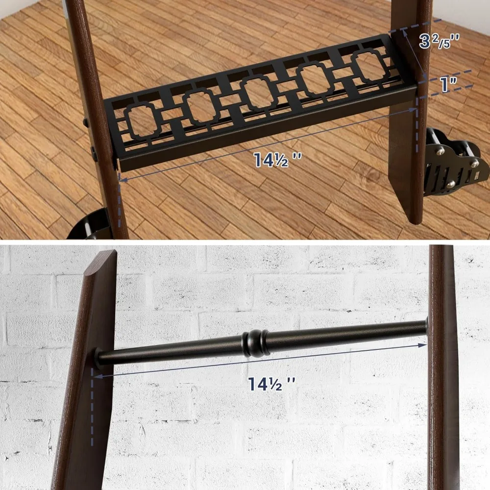 Set di accessori per scale da biblioteca in acciaio da 7 pezzi in stile vintage, finitura nera, kit hardware per scale per gli amanti dei libri