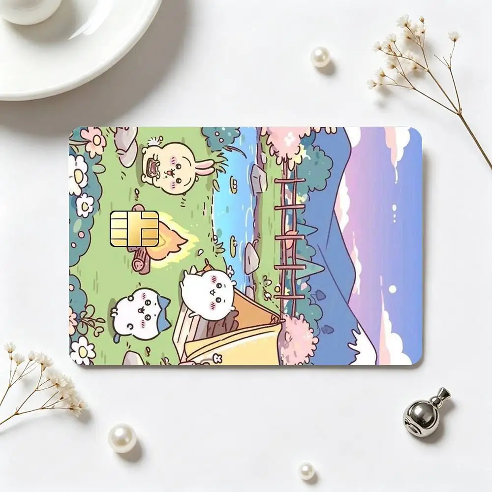 Cute Usagi Hachiware Ushachi-i  Credit Card HD Stickers Small Chip Waterproof Sticker Game Card Decal Gift