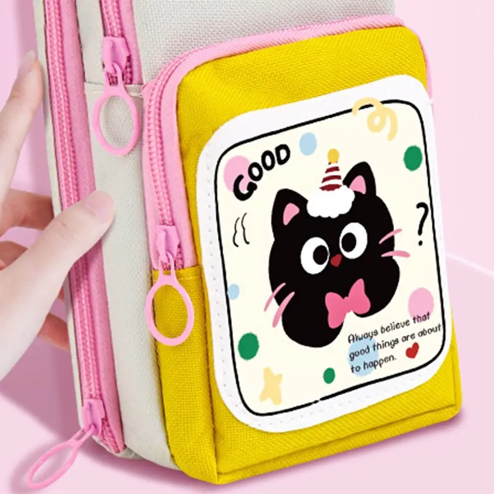 Adorável ins capivara caneta saco 3 camada criativo capibala lápis bolsa zíper grande capacidade dos desenhos animados lápis caso material de escritório