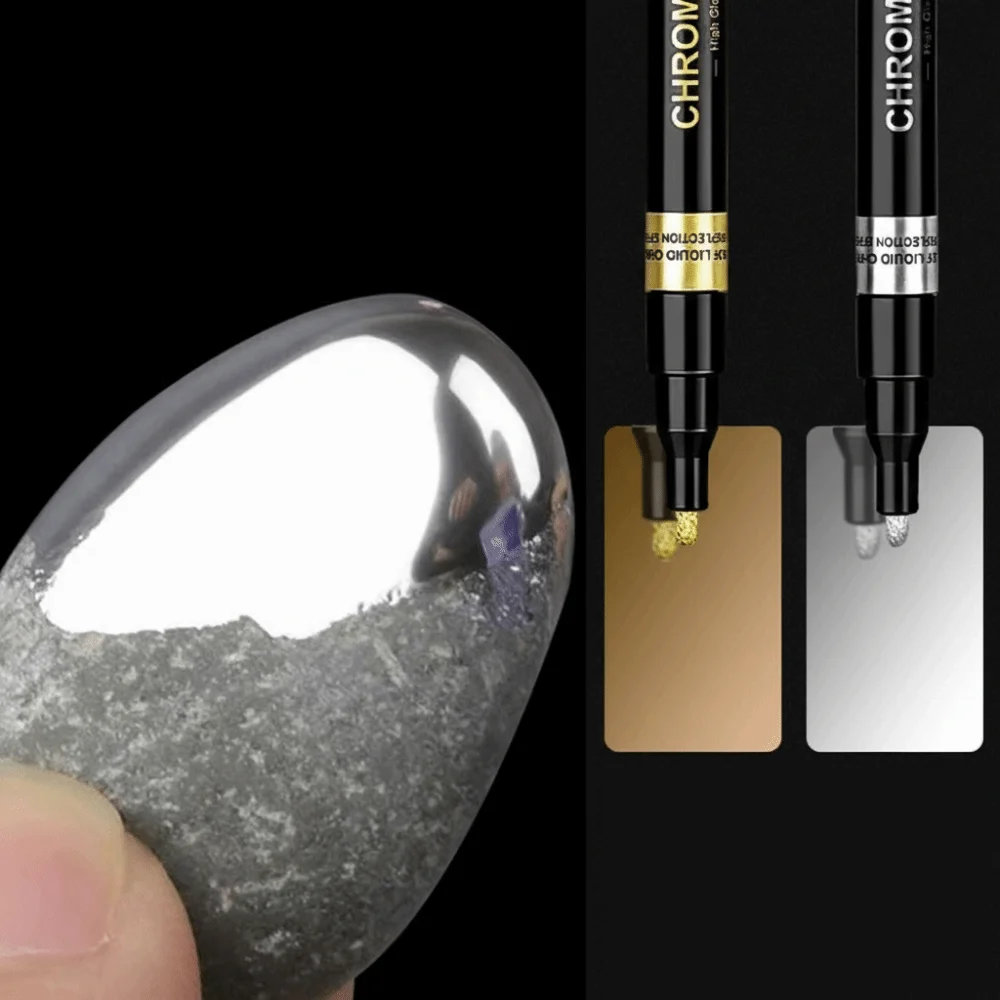 6pcs Creative 2mm Mirror Marker Pen DIY Gold & Silver Reflective Paint Pen Reflective Paint Model Painting Marking Pen Crafts