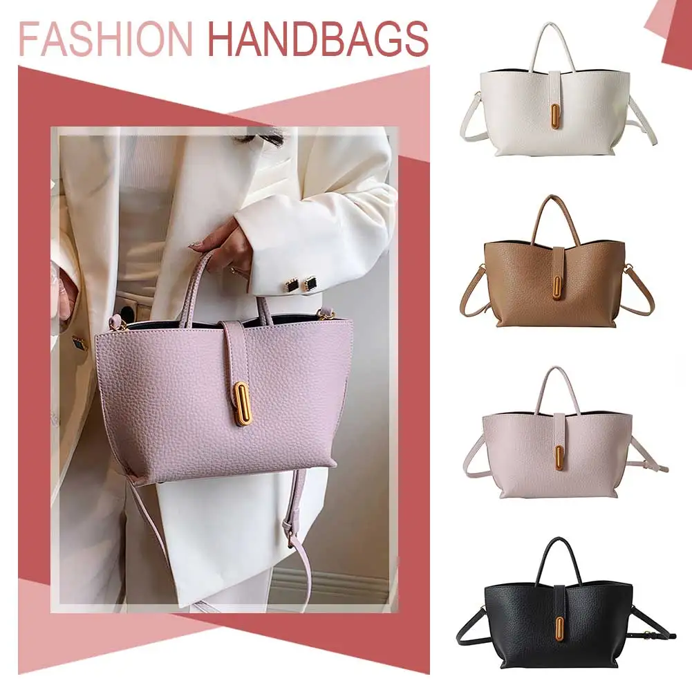 Women Bucket Shoulder Bag PU Leather Fashion Top-Handle Bag Adjustable Strap Retro Bucket Satchel Bag Female Dating Bag
