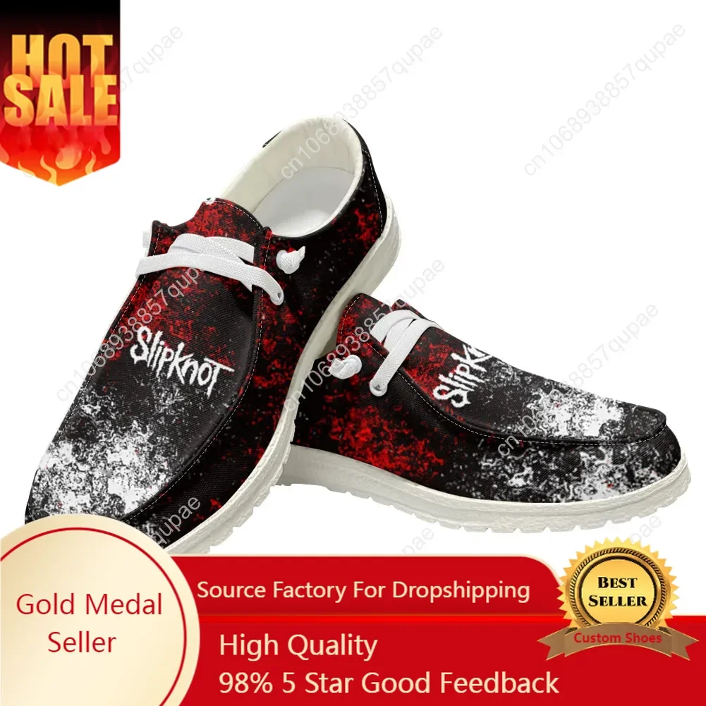 S-Slipknots Heavy Metal Rock Band zapatos casuales hombres mujer zapato plano transpirable interior exterior ligero zapatos hechos a medida