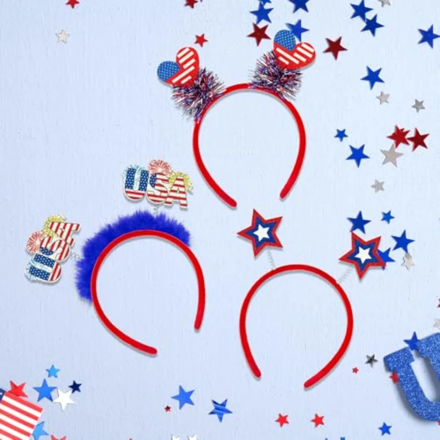Patriotic 4th of July Headbands 3 Pack
