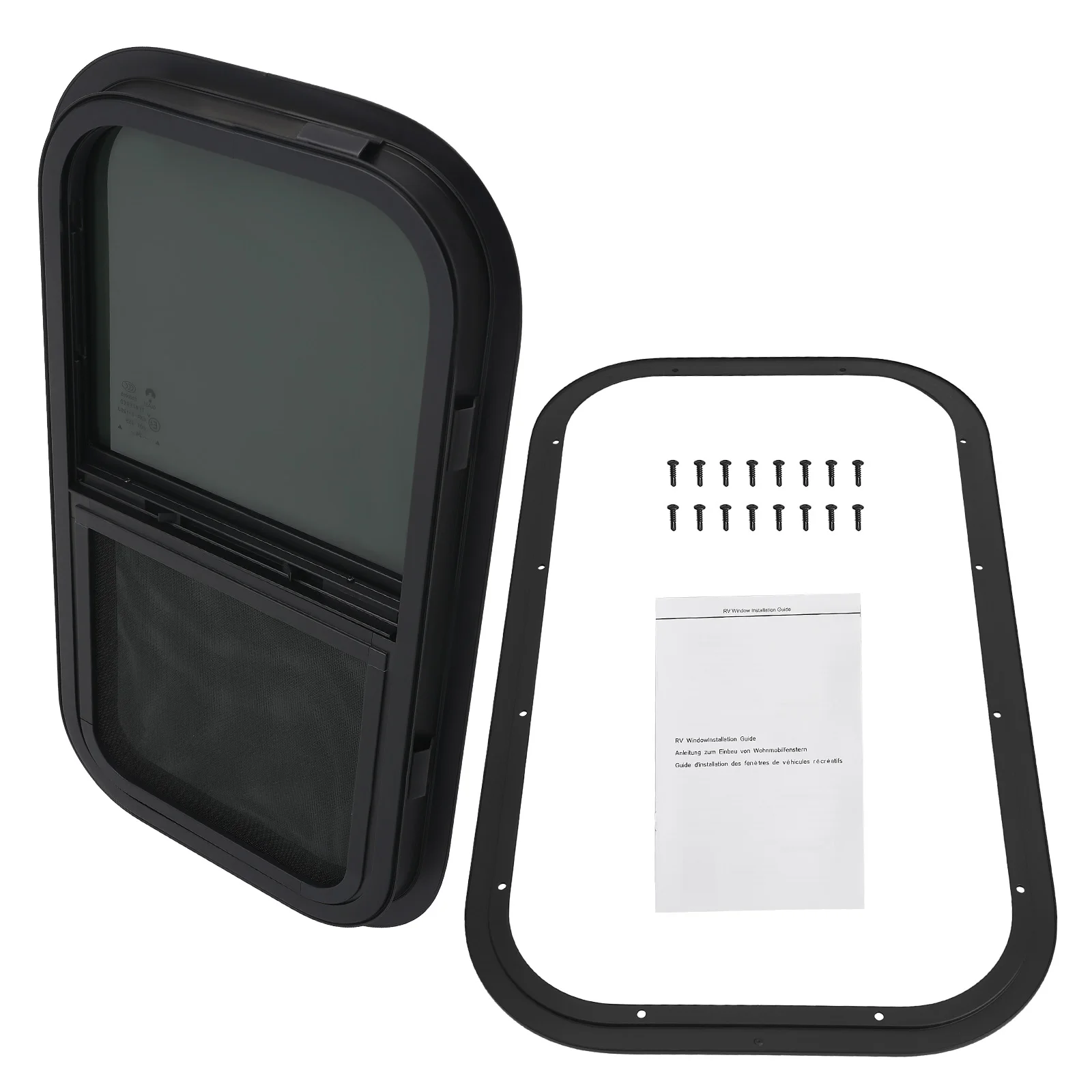 

12" W x 22" H RV Camper Window for RV/Trailer/Cargo Truck Mounting Ring Vertical