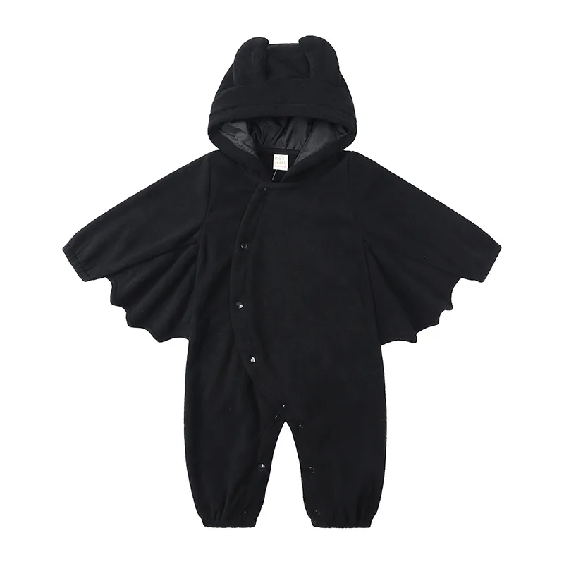 Halloween Baby Clothes Thicken Fleece Rompers Bat Devil Toddler Boy Girl Jumpsuit Warm Hallowmas Costumes Cosplay Outfits