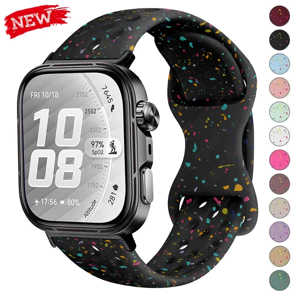Sportliches Atmungsaktives Silikonarmband für Huawei Watch Fit 5 Pro Fit 4Pro Armband für Huawei Watch Fit3/4/4 Pro/5/5 Pro Band Armreif
