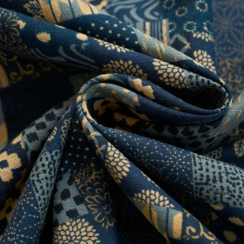 

Rural Style Cotton Linen Fabric with Digital Floral Printing - Handmade Material for Skirts & Dresses