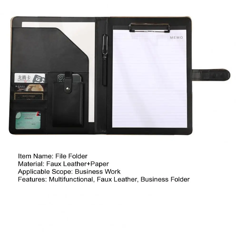 33.5*24.5 سنتيمتر مجلد ملفات A4 وثيقة الحافظة مجلد مع آلة حاسبة القلم فتحة حامل بطاقة محفظة مع كليب مكتب الأعمال