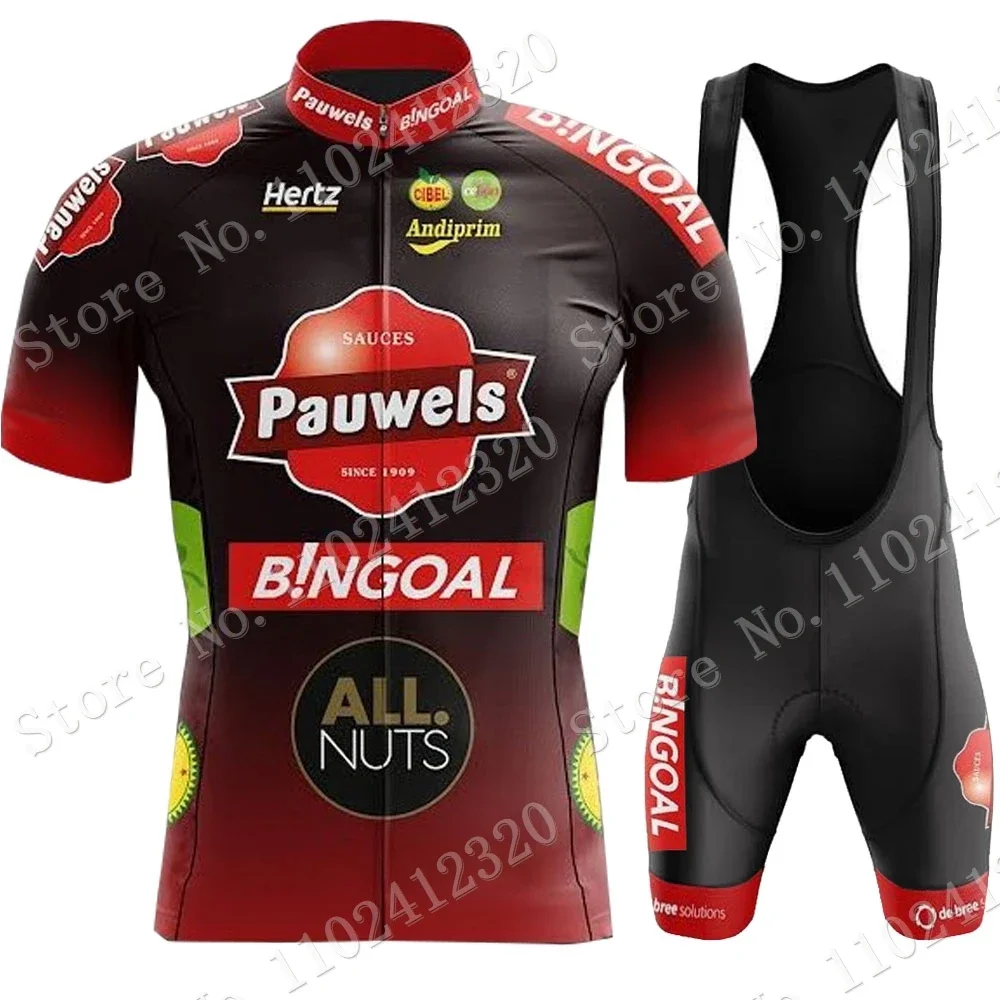 2023 Pauwels Bingoal Team Cycling Jersey Set Bicycle Conjunto Clothing Road Bike Shirts Suit Bicycle Bib Shorts MTB Ropa Maillot