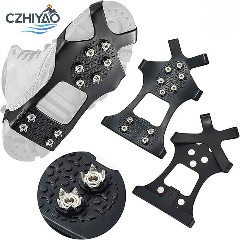 

CZHIYAO Ice Cleat Shoe Grippers- Anti Slip Studs For Boots Shoes Durable Traction For Snow Outdoor Adventures Easy Installation