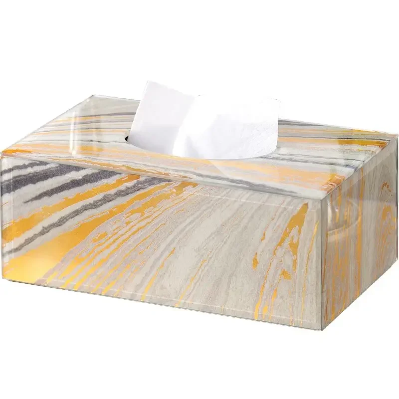 Household living room tissue box ornament light luxury creative gold paper box