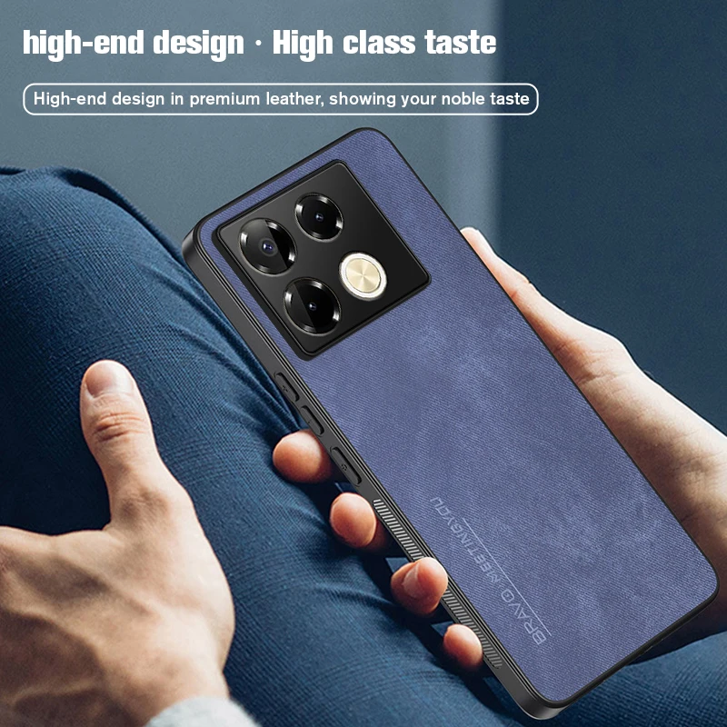 Note40pro Case Skin Feel Fiber Texture Leather Back Cover For Infinix Note 40 Pro 4G 5G Shockproof Coque On Not 40Pro 40 Pro+ 5G