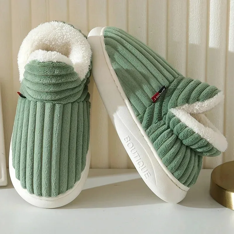 

Women Fur Plush Slippers Men Winter Furry Fashion Warm Ankles Plush Cozy Slides For Home Indoor Soft Sole Cotton Shoes