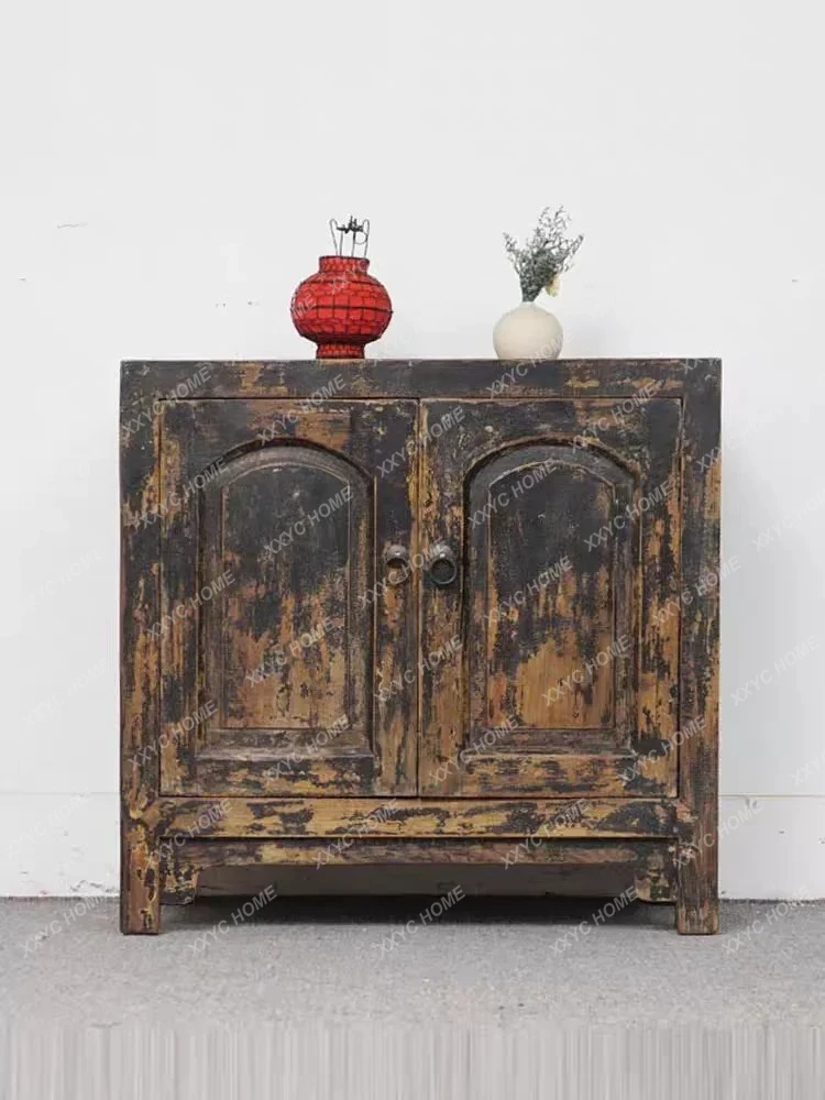 XX L Classical old wood bookcase old cabinet solid wood bedside table shoe cabinet entrance nostalgic old items